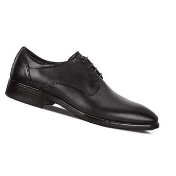 Men's Ecco Citytray Plain Toe Dress Shoes Black | USA 512XYU